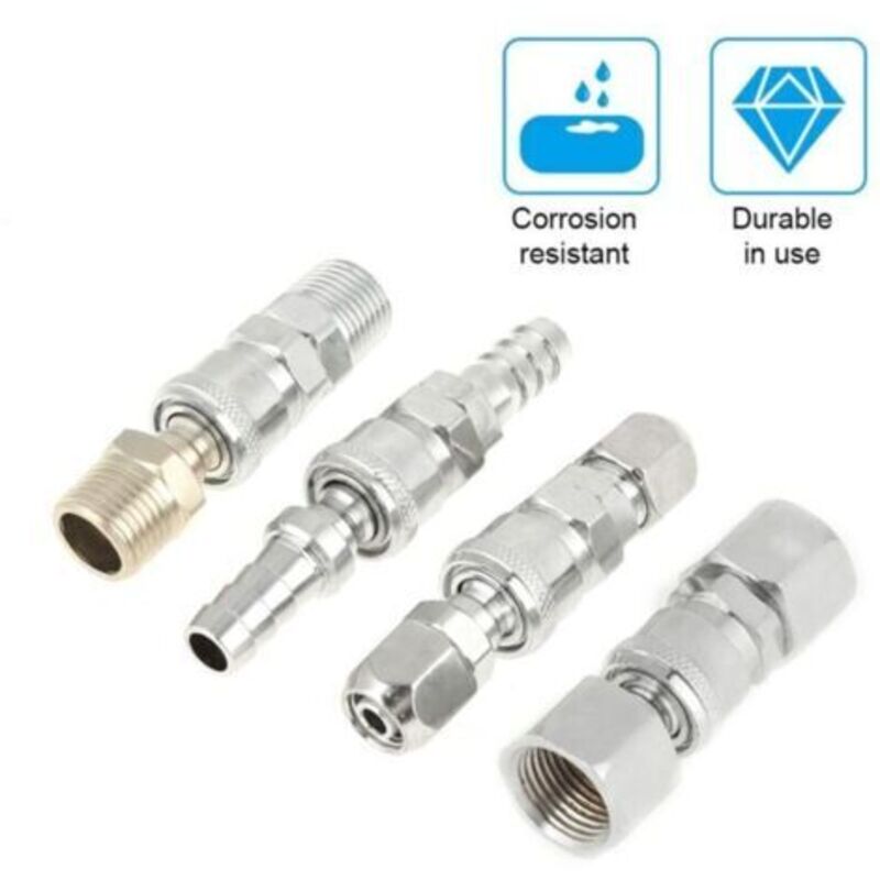 Luftschlauch-verbindungsstücke, 8-teiliges Set Mit Bsp 1/2" Schnellkupplungen (männlich), Einschließlich Acht 12-mm-schnellkupplungen Und Anschlussstopfen