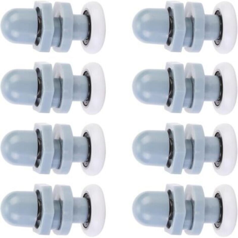 8 Duschlaufrollen, Schiebetür-rollen Für Badezimmer-glastüren, Ersatzrollen Für Glasschiebetüren, Grau (20 Mm)