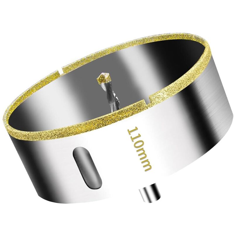 Diamant-lochsäge 110 Mm Mit Führungszentrierbohrer – Ideal Für Fliesen, Glas, Keramik, Marmor Und Granit