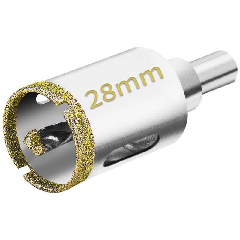 28 Mm Diamantbestückte Lochsäge Mit Zentrierbohrer, Fliesen-lochsäge Mit Diamantbeschichtung, Diamant-kronenbohrer Für Glas, Fliesen, Keramik, Marmor, Granit