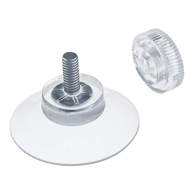 60 X Saugnäpfe Ø 30 Mm Mit Gewinde M4x10mm Mit Rändelmuttern Transparent