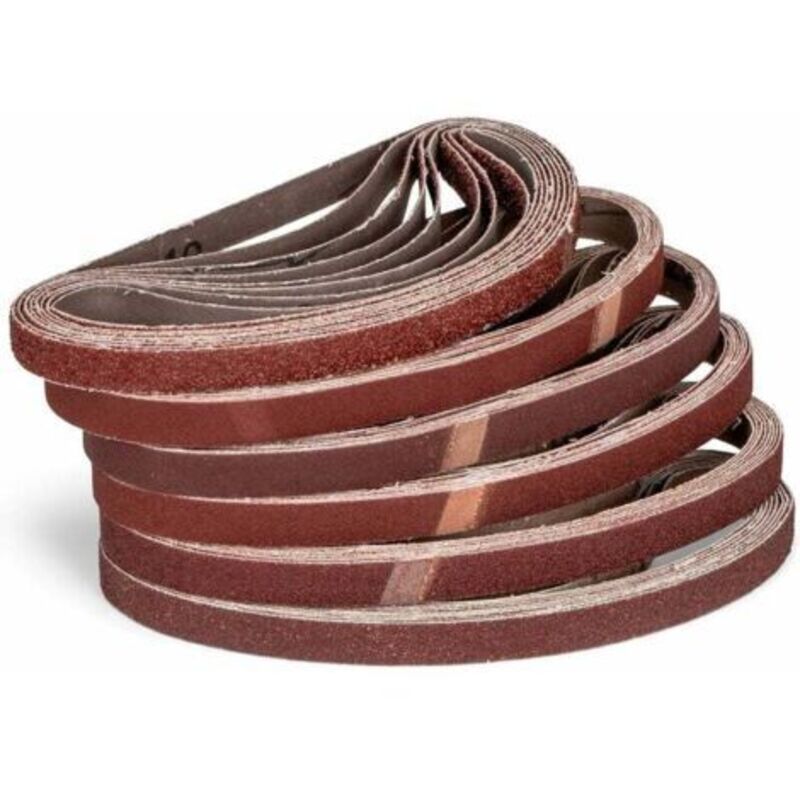 Set Aus 120 Schleifbändern, 13 X 457 Mm – Körnung P180 Für Holz- Und Metallschliff – Gewebeverstärkt Für Bandschleifer