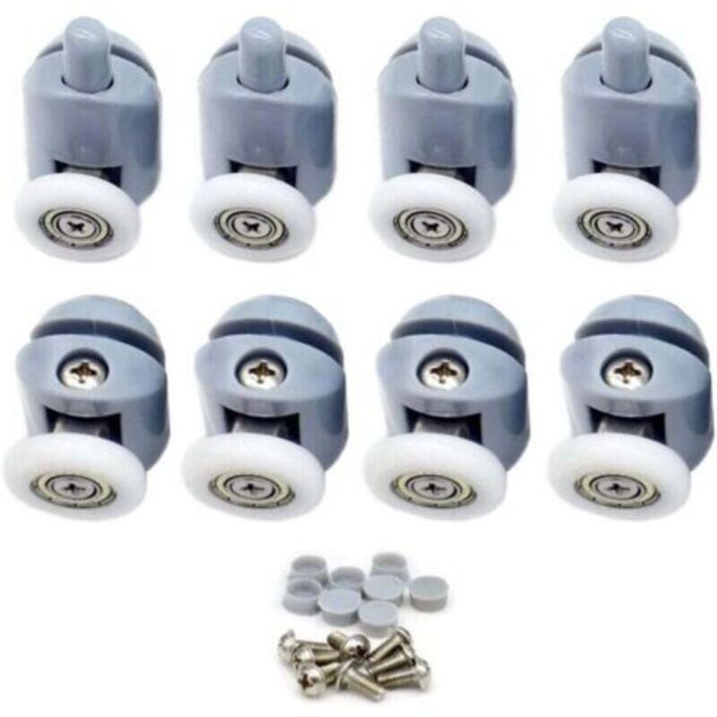 Tür- Und Duschwandbefestigung, 8 Stück Duschttürrollen, Duschtturrolle Für Schiebetüren, Duschkabinenrollen Für Badezimmertüren, 23 Mm
