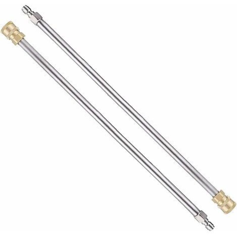 Set Aus 2 Hochdruckreiniger-verlängerungen, 17 Zoll – Edelstahl – Max. Druck 5000 Psi – Schnellkupplung 1/4 Für Spritzpistole