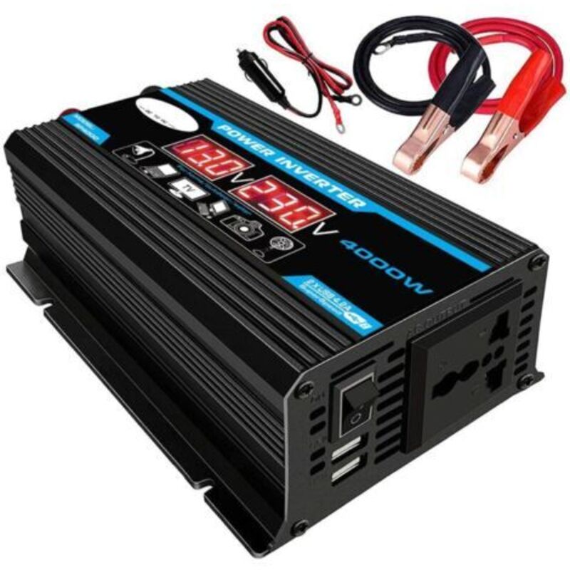 4000w Wechselrichter 12v Auf 220v / 110v Led Auto-stromwandler Ladegerät Adapter Dual-usb Spannungstransformator Modifizierte Sinuswelle 12v-220v