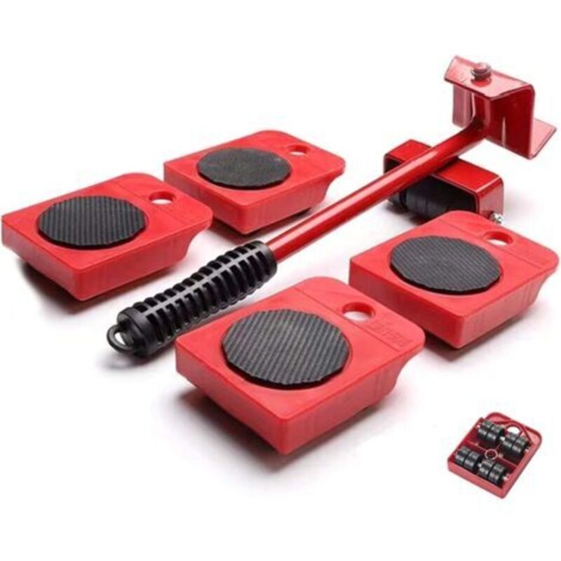 5-in-1 Mobiles Transportgerät Für Schwere Möbel, Zum Heben Und Bewegen Von Schweren Schränken, Kühlschränken, Klavieren Usw. Maximale Belastung 150 Kg (rot)