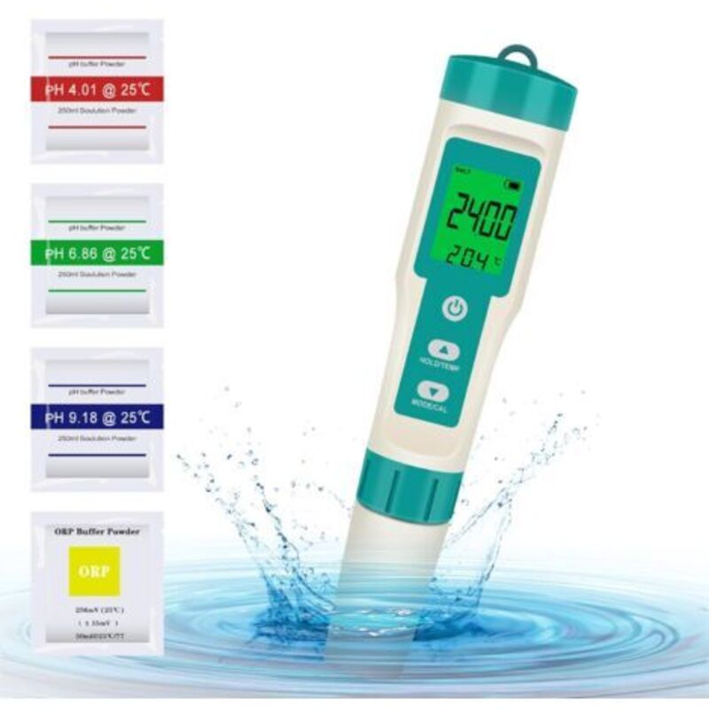 Mimiy – 7-in-1 Wasserqualitätsmonitor – Ph-, Salzgehalt-, Tds-, Leitfähigkeits- Und Temperaturtester – Ip67 Wasserdicht – Für Schwimmbäder Und Aquarien