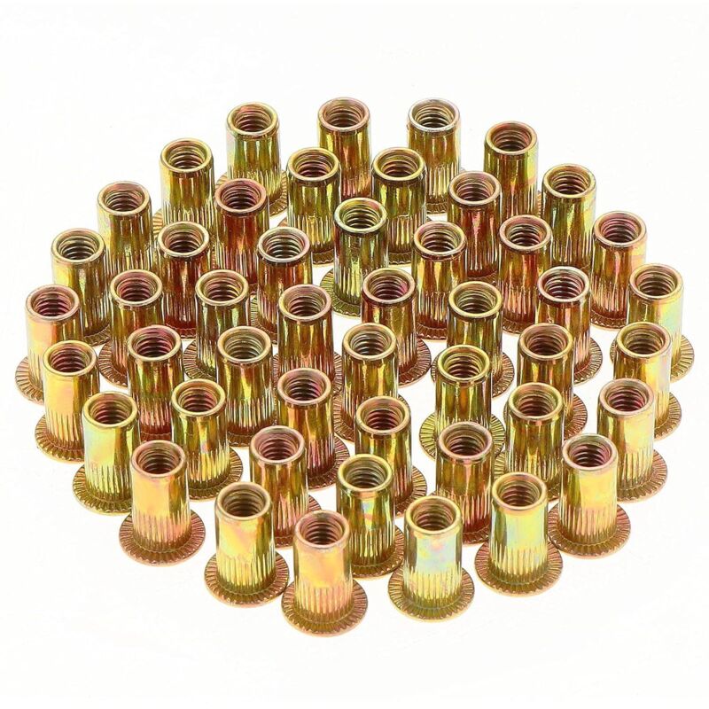 150 Stück Flachkopf-gewindenietmuttern M5, Gewindenietmuttern, Sortiment An Gewindeeinsätzen Für Nieten M5 Für Metall Und Kunststoff (10 Mm X 13 Mm)