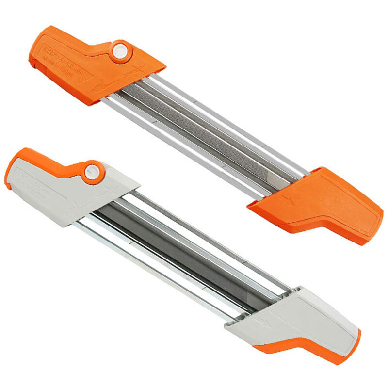 2 Stück 2-in-1-feile Für Kettensägenkette, 4,8 Mm, Weiß+orange, 32,5 Cm