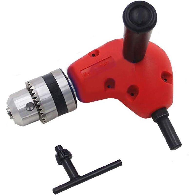 Adapter Für Bohrfutter, Aus Metall Mit Rechtwinkligem 90-grad-schaft Und 9,5 Mm Schaftdurchmesser Für Bohrfutter Mit Vollrundschaft Von 1 Bis 10 Mm.