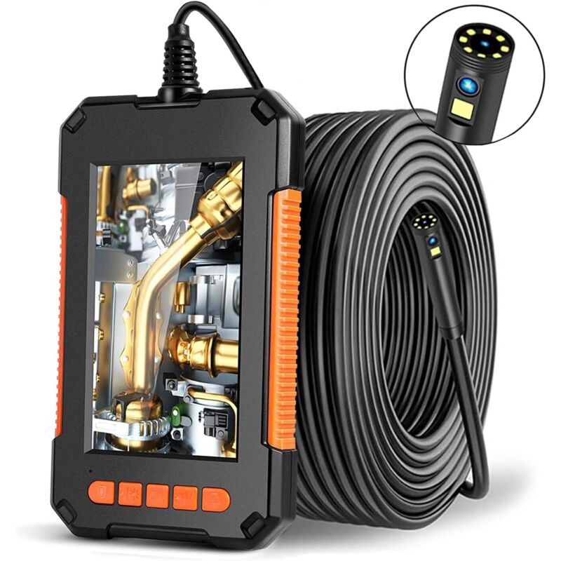 Industrielles Endoskop, Inspektionskamera Mit Doppelkopf, Digitales Hd-1080p-doppellinsen-endoskop, 4,3-zoll-lcd-bildschirm, Wasserdicht Nach Ip67 (5 M)
