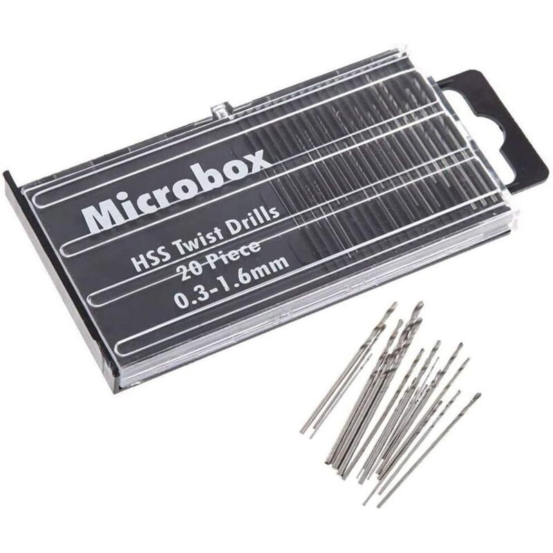 Set Aus 20 Hss-spiralbohrern, 0,3 Mm–1,6 Mm