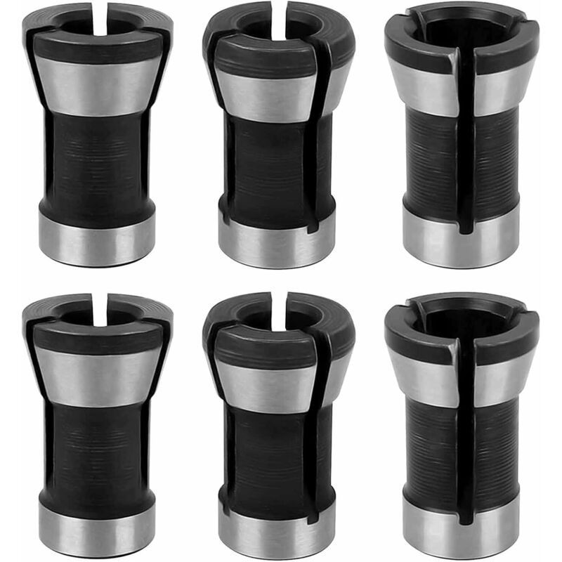 6er-set Spannzangenköpfe, Adapter Für Spannfutter, Spannzangenkopf-adapter, 6,35 Mm 8 Mm 6 Mm Für Elektrische Fräsmaschine Und Bohrfutter.