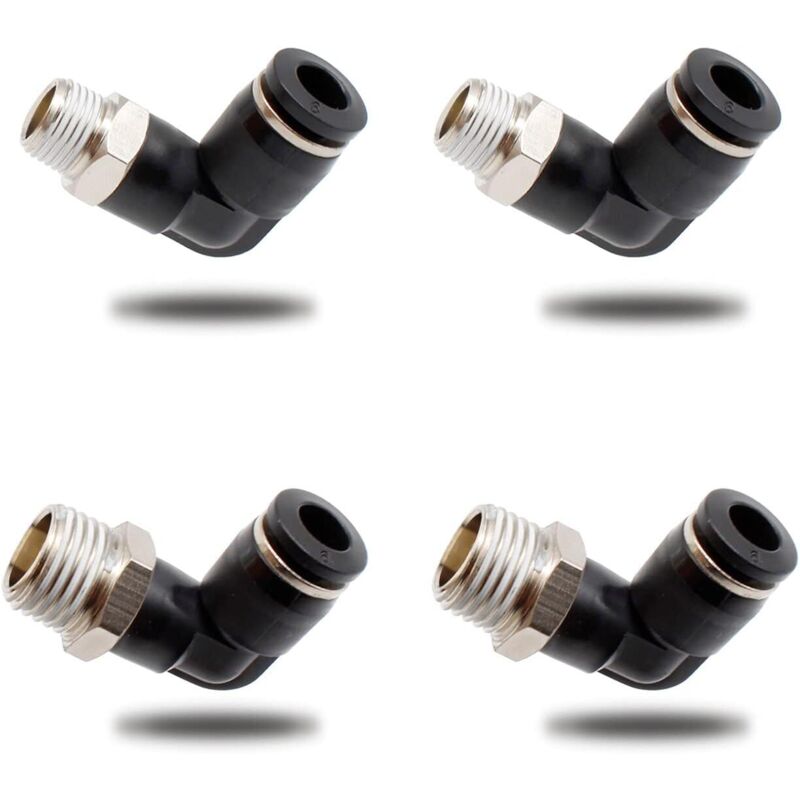 4-teiliges Pneumatik-steckverbinderset – Schnellkupplungen Männlich 6mm × 1/4' Und 6mm × 1/8' – Pps-harz Und Messing H58 – Garantierte Abdichtung