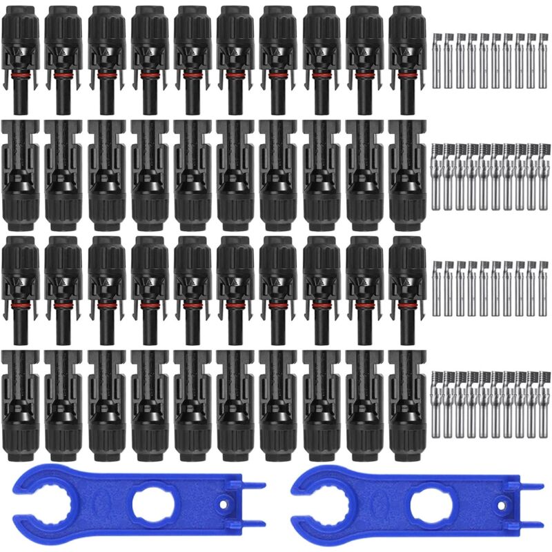 20 Paar Pv-steckverbinder, Männliche/weibliche Pv-stecker, Doppelte Wasserdichte Dichtung, Für Solarkabelzubehör Von Photovoltaikmodulen