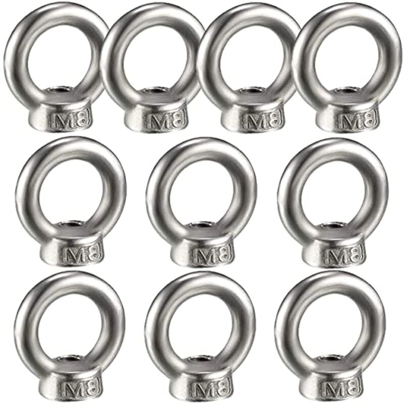 Edelstahl 304 Hebeösen-mutter M8 – 10er Pack – Rostbeständig Für Feuchte Umgebungen – 304, 10 Stück