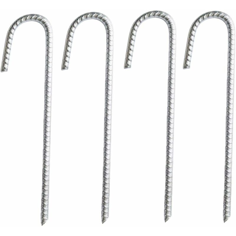 Satz Aus 4 Verzinkten Stahl-erdnägeln – Maße 30 X 9 Cm – Verankerungskapazität Bis Zu 40 Mm – Für Pavillons, Zelte, Trampoline