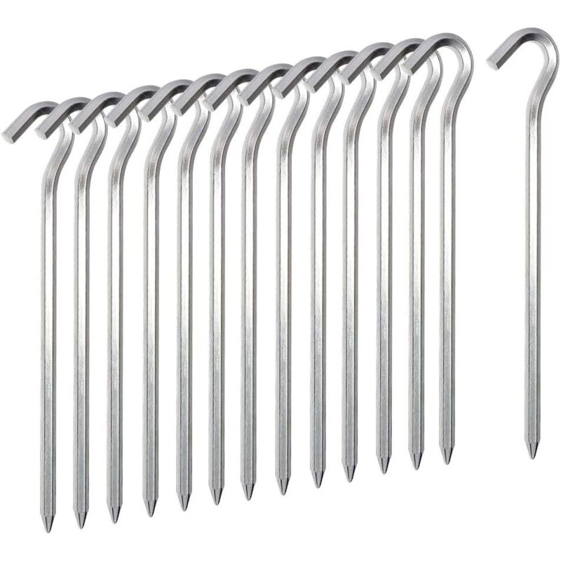 14-teiliges Set Zelt-heringe, 18 Cm Metall-zeltheringe Aus Leichtem Aluminiumlegierung, Robuste Erdnägel Für Garten, Camping, Markisen, Planen Und Reisennetze
