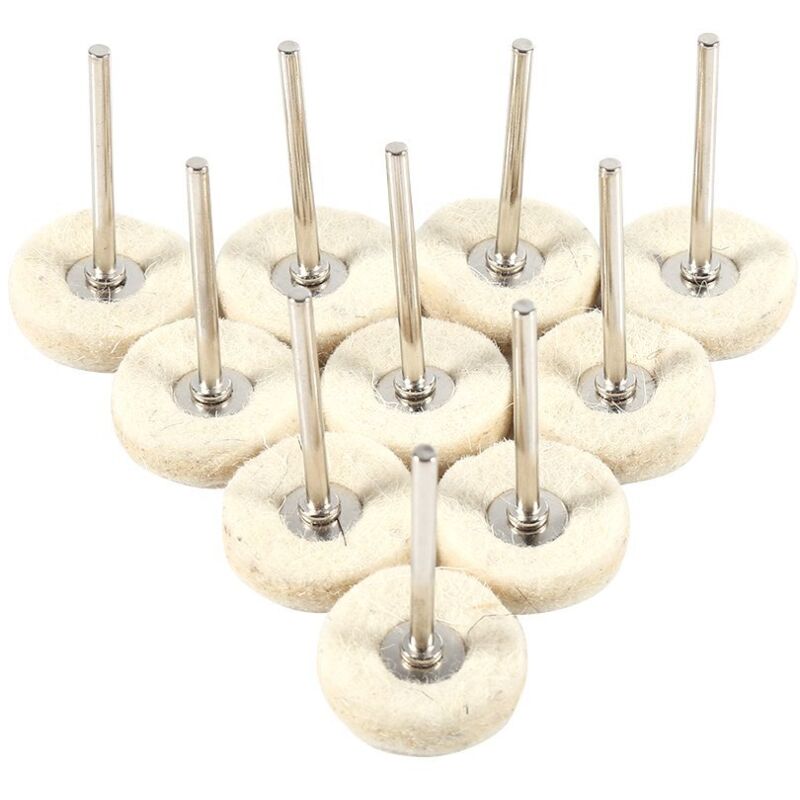 Set Aus 10 Schleifscheiben Für Bohrmaschinen, Wollfilz Mit 25 Mm, Winkelschleifer, Schleifscheibe, Polierkopf Für Autos, Metall, Edelstahl, Holzbearbeitungsmaschine.