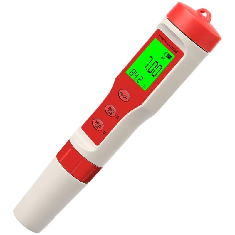Digitaler Ph-tester, Auflösung 0,01, 0-14 Ph, 4-in-1 Tds, Ec, Temperatur-messgerät, Wasserqualitätstester Mit Hintergrundbeleuchtetem Lcd, Automatische Kalibrierung, Test Für Trinkwasser, Pool, Aquari