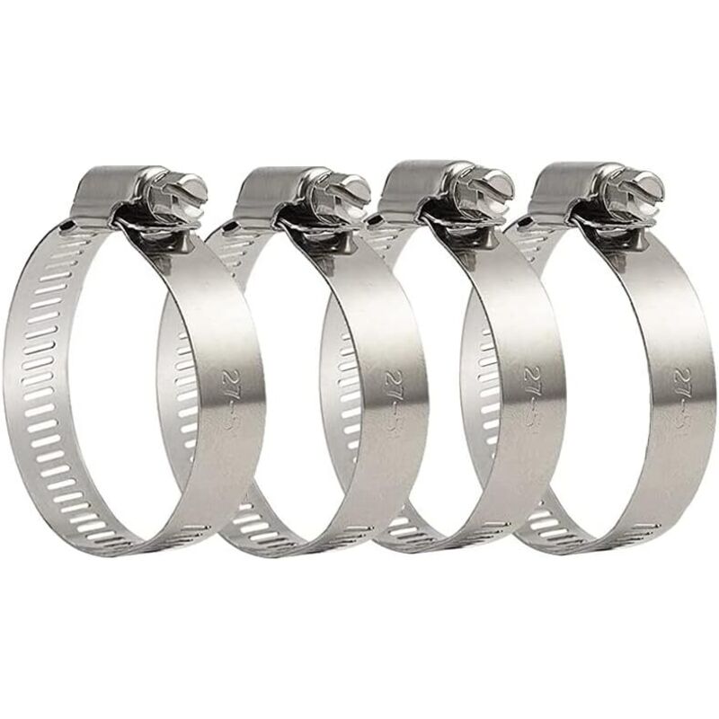 4 Stück, Einstellbare Schlauchklemme 27-51 Mm, Edelstahl 304, Metallschelle, Für Haushaltsgas, Wasserleitung, Kabel, Wasserhahn Usw.