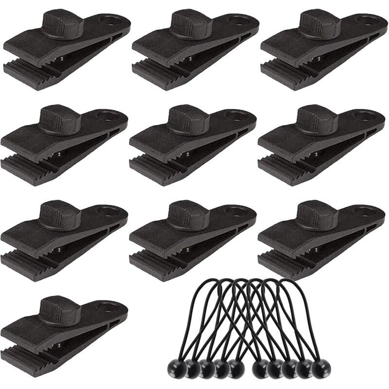 10 Sets Zeltklammern, Planenklammern, Zeltspanner, Elastische Spanner, Camping- Und Vordachzubehör