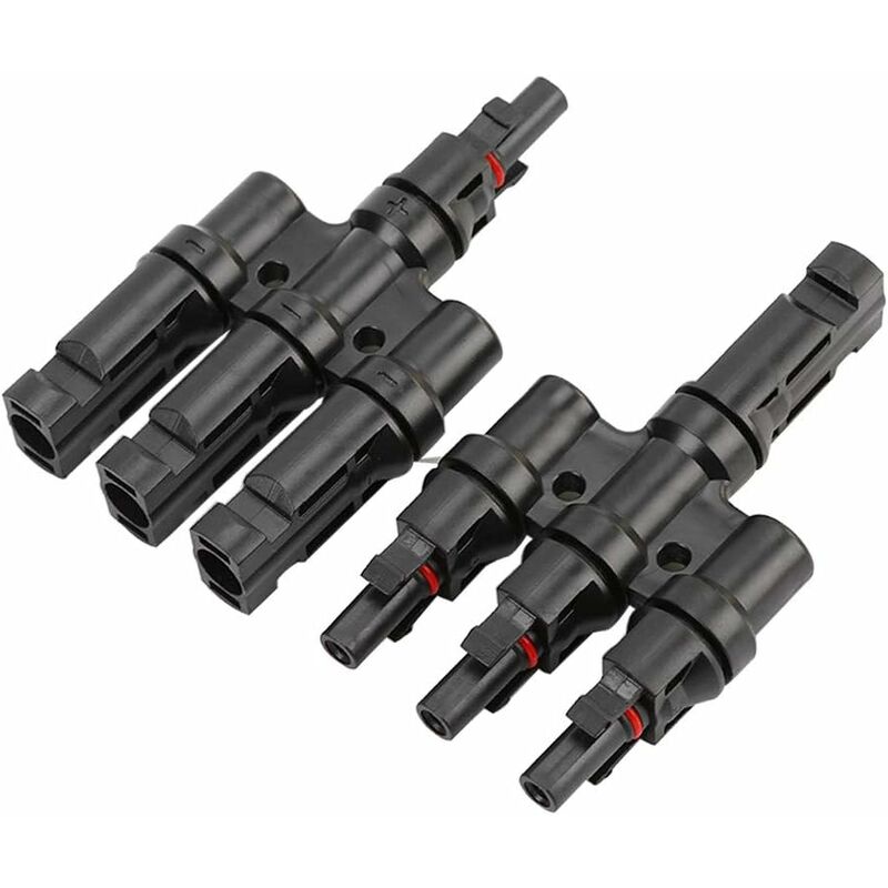 Mc4-photovoltaikstecker, Montage Von Solarpaneelen, Professioneller Solarkabelstecker Für Solarpaneele, T-förmiger 3-wege-solarstecker Mfff/fmmm, Für Solare Photovoltaiksysteme