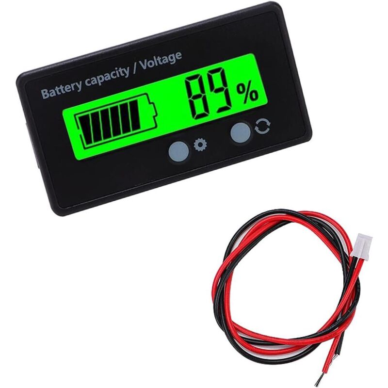 Dc-batteriezähler, Kapazitäts-voltmeter-monitor Für Batterien, Blei-säure-batterieanzeige, Lcd-display Dc 12v 24v 36v 48v (grünes Licht)