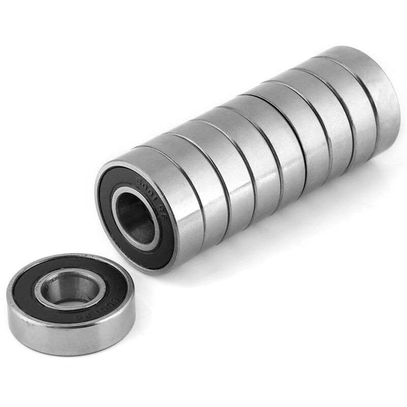 10er-pack Rillenkugellager 6001-2rs Gummidichtung Abmessungen 12 X 28 X 8 Mm Premium-stahl