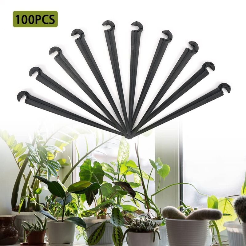 100er-pack Tropfschlauch-halter, Tropfbewässerungshalter, Bewässerungshalter, Erdnägel Für Tropfschläuche, Erdnägel Für Bewässerungsschläuche, Für 4/7 Mm Gartenschlauch-tropfbewässerung