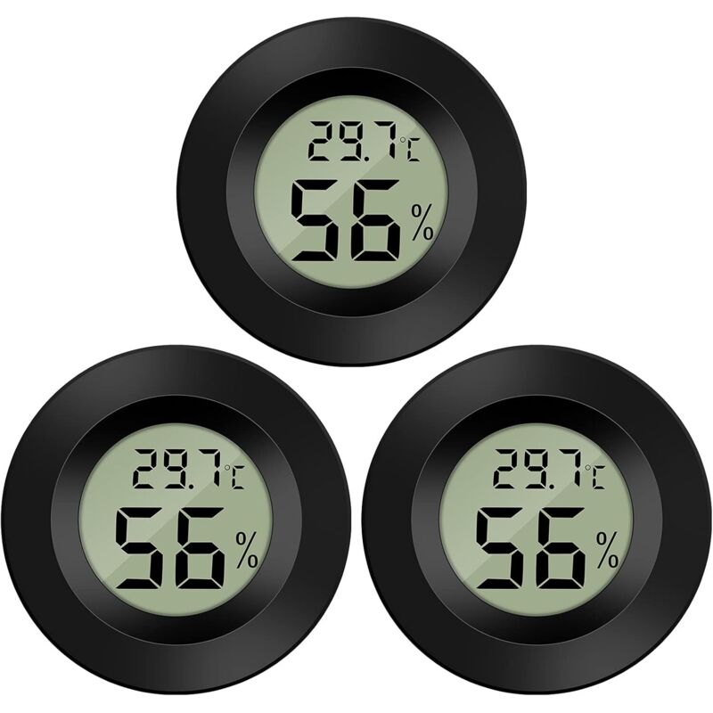 Mini Digitales Lcd-thermometer Und Hygrometer Mit Temperatur- Und Feuchtigkeitsanzeige Von -50 Bis 70 °c, 10 % Bis 99 % Rf. Tragbarer Thermischer Und Hygrometrischer Indikator Für Das Büro (3 Stück –