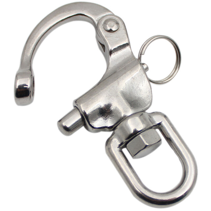 Mousqueton Mit Wirbel, 2 Stück Drehbarer Mousqueton Mit Wirbel, Schnelle Verbindungsringe Aus Edelstahl 316, Schnellverschluss-federhaken Für Segelfall-leinen, Bootszubehör (70 Mm)