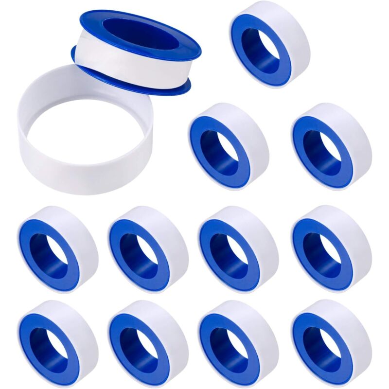 Dichtungsband, Industrielles Markierungsband, Teflon-dichtungsbänder Für Klempnerarbeiten, 12 Mm X 10 M Scotch-rolle Für Rohre - 12 Stück