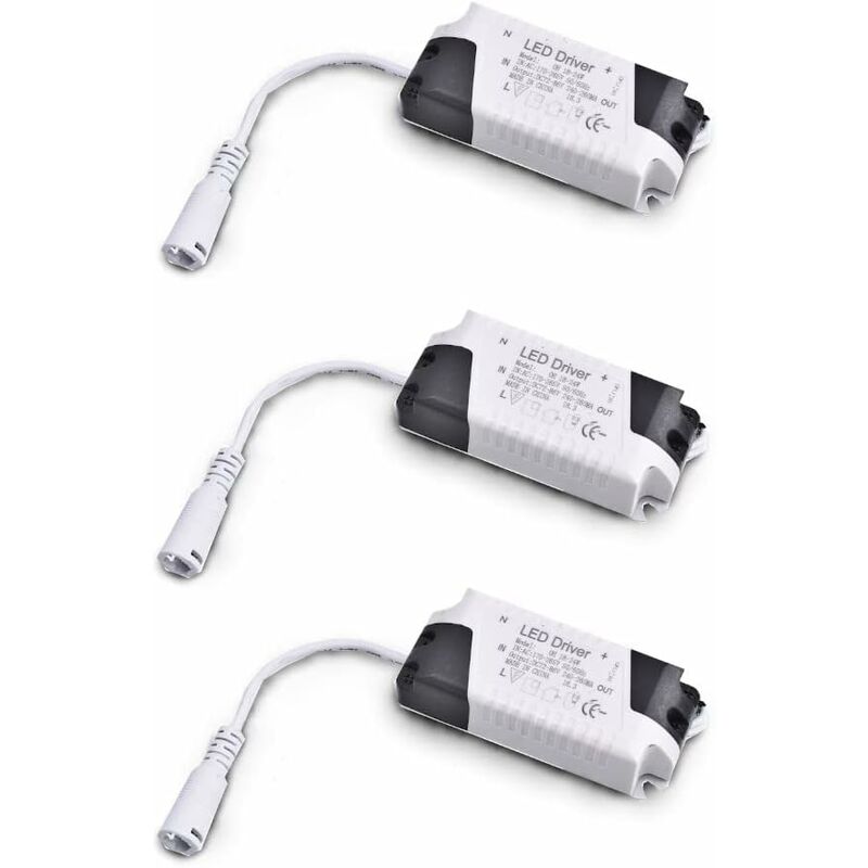 Pack X3 Treiber-transformator 18w-24w Dc, Multi-spannungseingang 85-265v Ac 50/60hz, Ausgang 36-72 Vdc 240-260 Ma. Geeignet Zum Ersetzen Von Downlights Und Anderen Led-leuchten