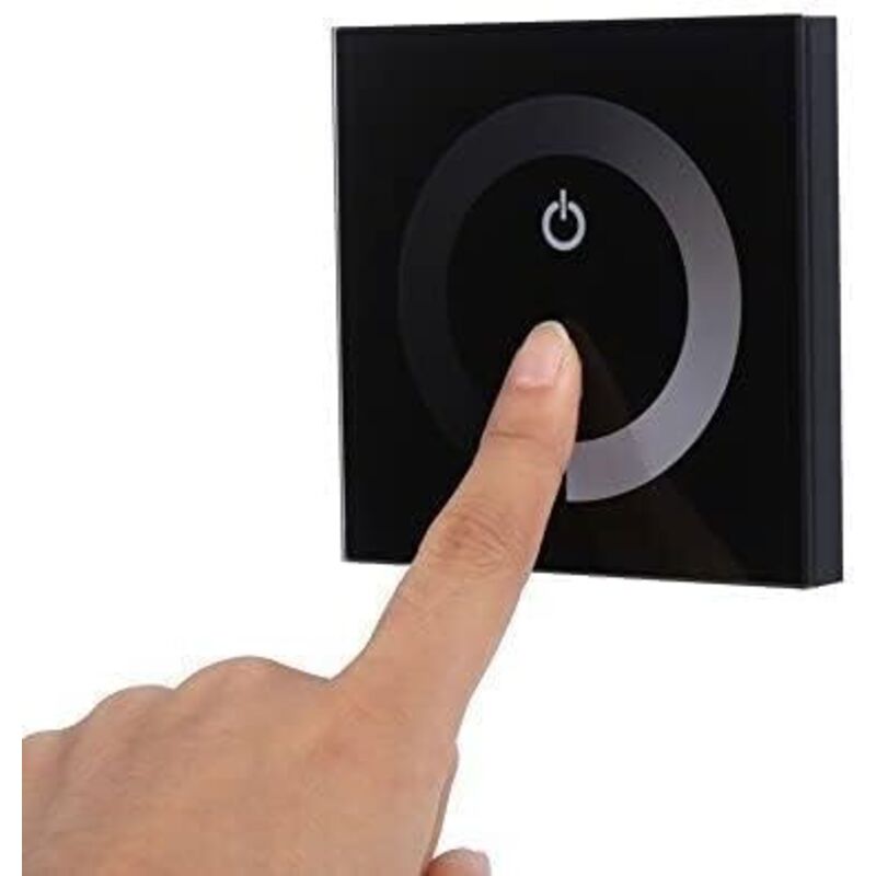 12-24 V Dc Led-touchscreen-wandbedienfeld Mit Dimmschalter Zur Helligkeitsregelung (farbe: Schwarz)