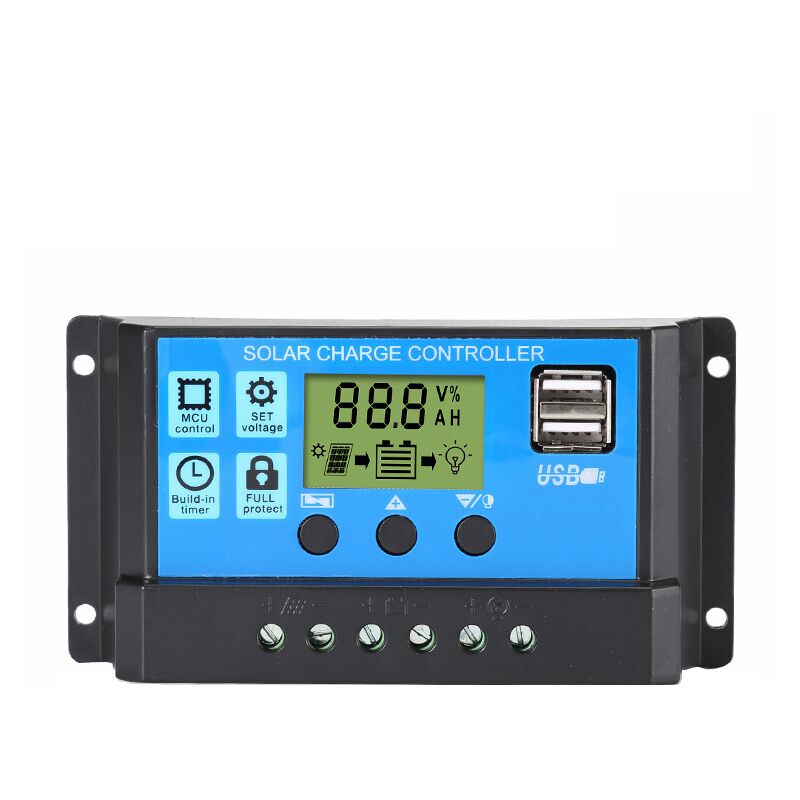 30a 12v/24v Solarladeregler, Intelligenter Batterieladeregler Für Solarmodule Mit Lcd-display Und Dualen 5v-usb-anschlüssen (30a)