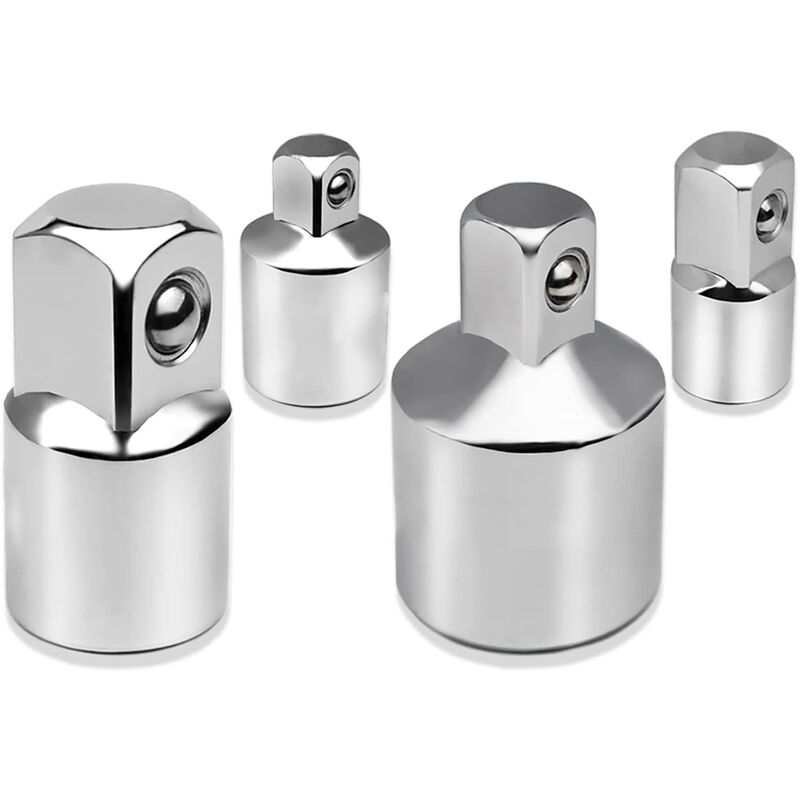 4er-set Ratschenadapter 1/2" Auf 3/8", 3/8" Auf 1/4", Chrom-vanadium-stahl – Selbstverriegelnde Kugeln – Für Stecknüsse Und Bits