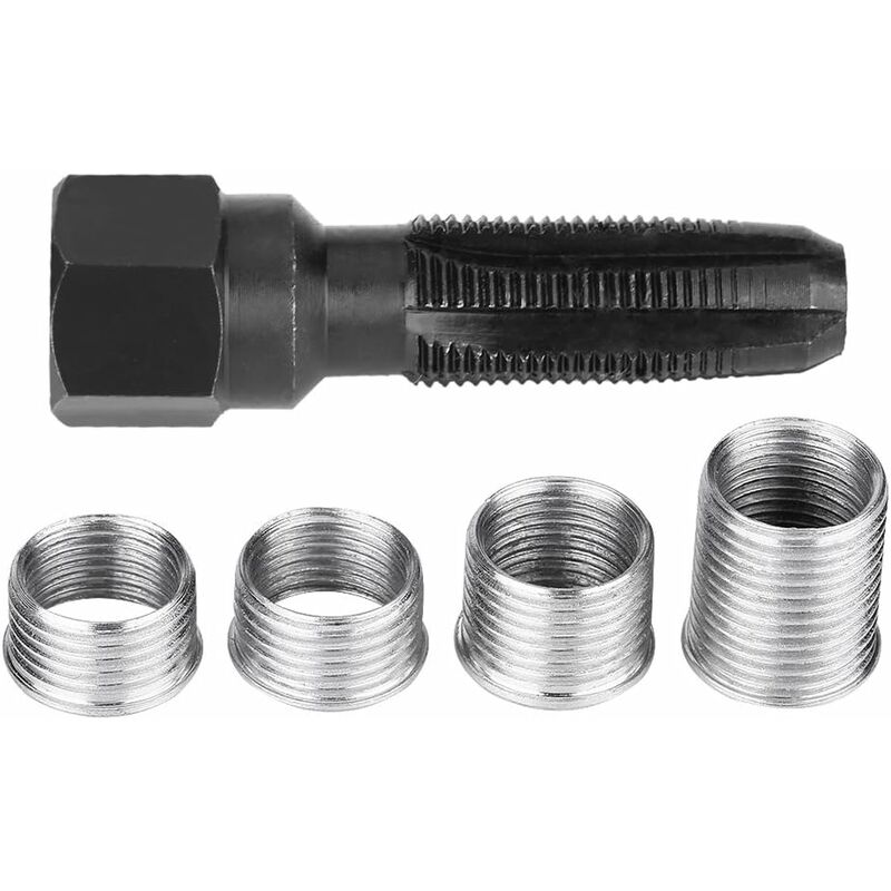Zündkerzen-reparaturset 14 Mm – 5-teilig Aus Kohlenstoffstahl – Für Beschädigte Gewinde – Werkzeug Für Professionelle Mechaniker