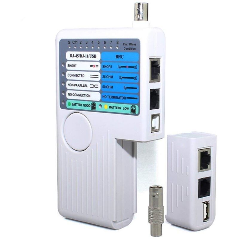 Tester Für Rj11-, Rj45-, Usb- Und Bnc-kabel, Für Utp-, Stp- Und Lan-kabel Sowie Kabelsucher.