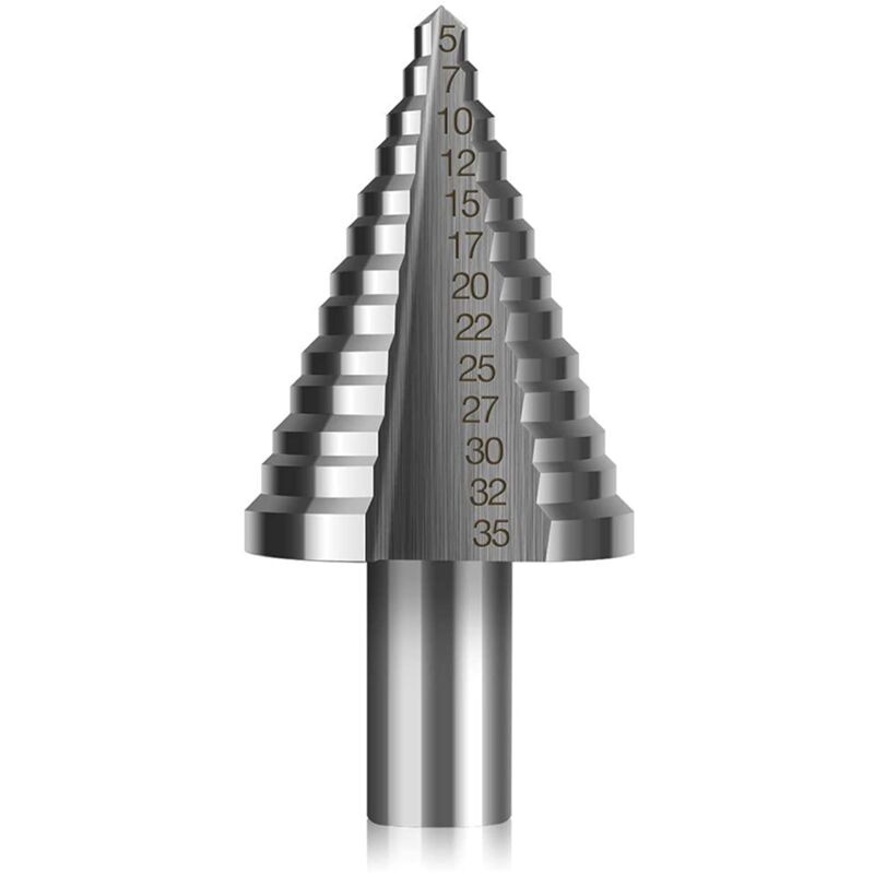 Hss-stufenbohrer, Konischer Doppelnut-fräser (5mm-35mm) Mit Titanbeschichtung, Robust, Perfekt Für Schrauber Und Bohrungen Auf Stahl, Holz, Kunststoff, Messing, Aluminium, Pvc
