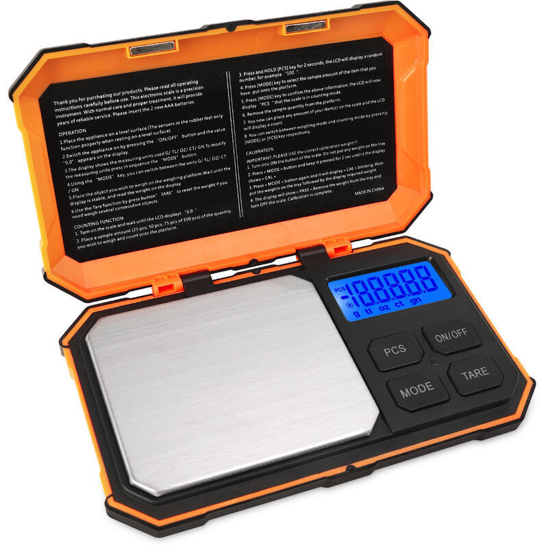 Präzisionswaage, 200 G/0,01 G, 50 G Kalibrierungsgewicht, Präzisionswaage 0,01 G, Tragbare Waage Mit Lcd-bildschirm, Mit Tarafunktion, Edelstahl (batterie Enthalten)