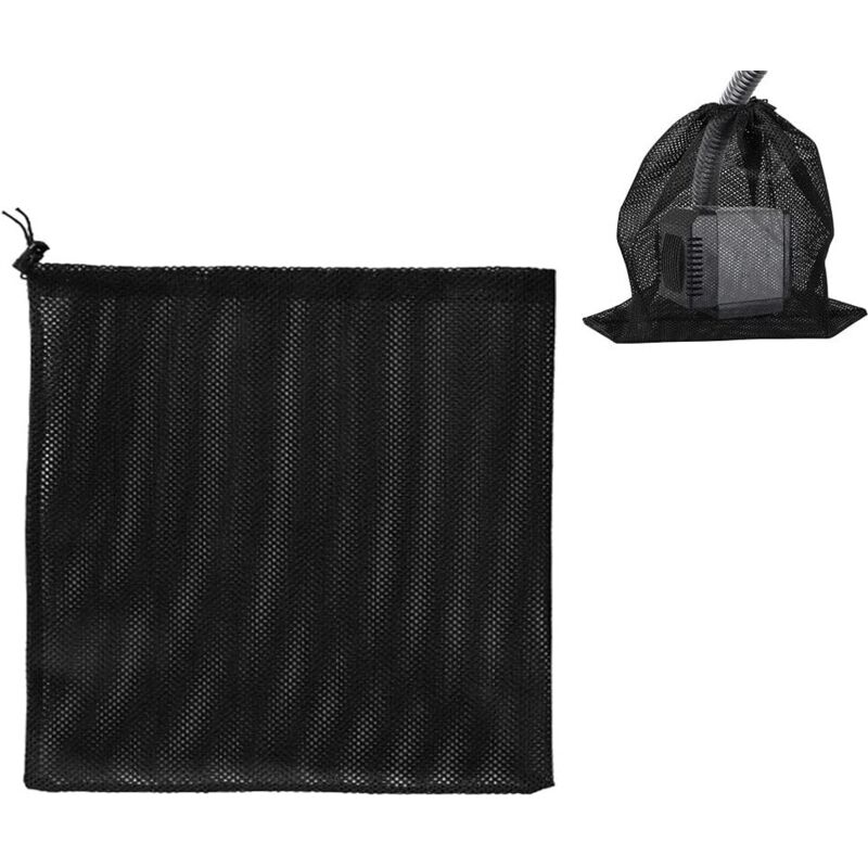 Pumpenbeutel, Netzfiltersack Für Pumpen, Filterbeutel Für Teichpumpen, Netzsack Für Pumpen, Zubehör Für Wasserfilterpumpen Im Haushalt (45 X 45 Cm, Schwarz)
