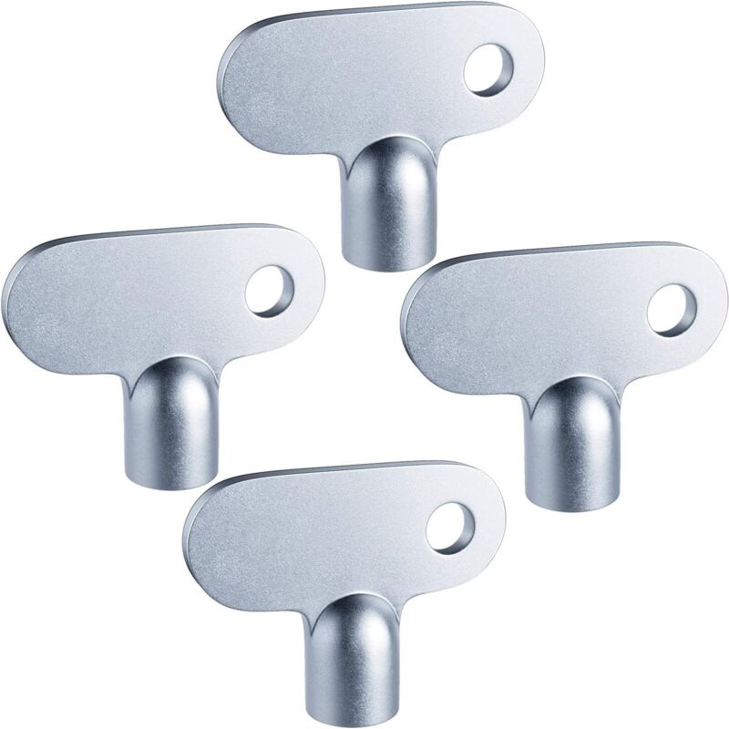 Entlüftungsschlüssel Für Heizkörper – 4-teiliges Set Aus Zinklegierung – Für Entlüftungsventile – Maße 3 X 2 Cm – Kompatibel Mit Verschiedenen Heizungssystemen