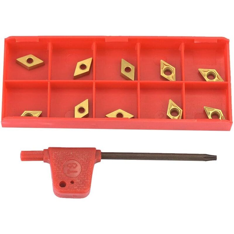 Hartmetalleinsätze - 10 Stück Dcmt070204 Us735 Dcmt21.51 Beschichtete Hartmetall-wendeplatten Für Cnc-drehmaschinen Mit Schlüssel