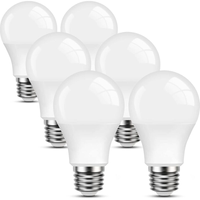 6er-pack Led-glühbirnen E27, Warmweißes Licht, 9w Entspricht 60w, 2700k, Standard-a60-glühbirne Mit Schraubsockel, Nicht Dimmbar, 220v-240v Für Zuhause, Restaurant, Bar.