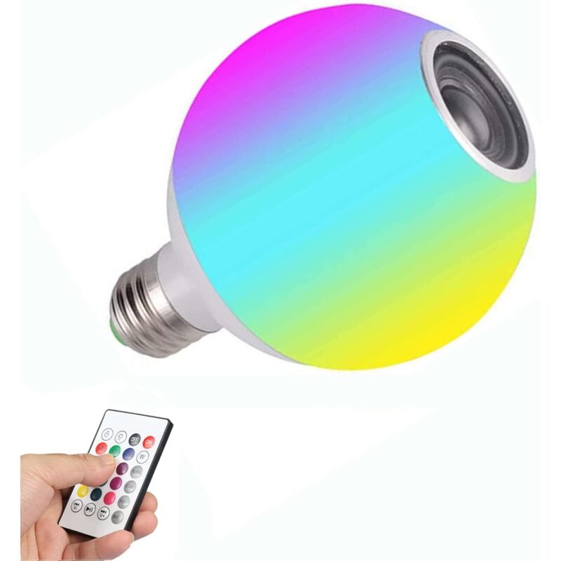 Led-lampe E27 Mit Bluetooth-lautsprecher, Intelligent Und Ferngesteuert, Für Drahtlose Musikwiedergabe, Rgb, Dimmbar Und Mit Integriertem Lautsprecher.