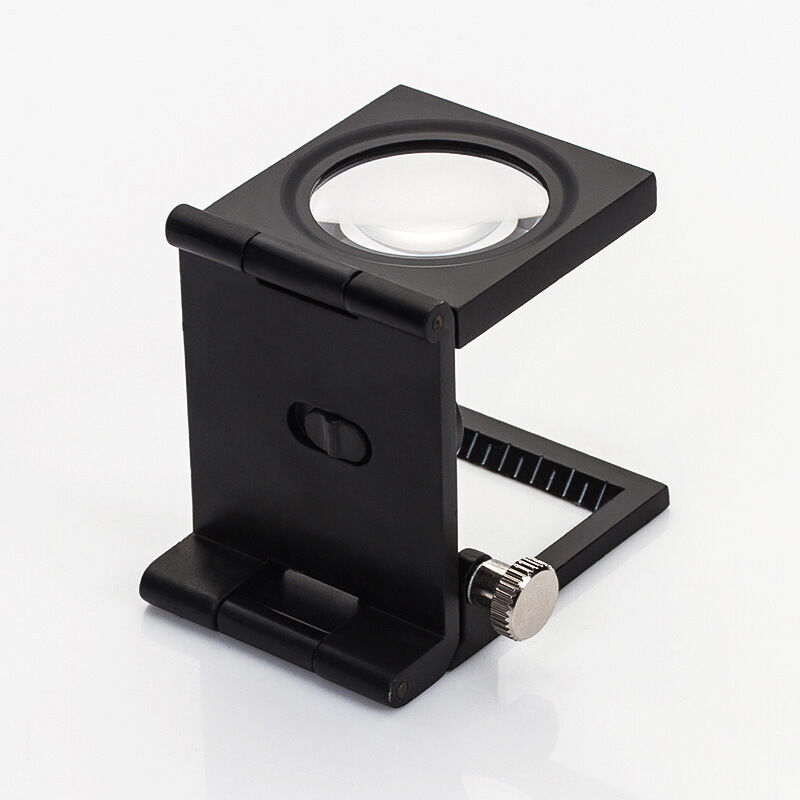 Faltbare Dreifache 10x-lupe Aus Zinklegierung Mit Messskala Für Schmuck, Optische Instrumente Und Textilien, 28 Mm
