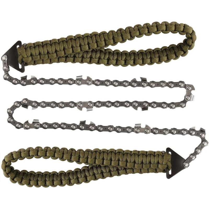 Tragbare Kettensäge Mit Fallschirmseilgriff, Multifunktionales Nylon-kit, Seilsäge Für Survival, Camping Und Jagd. (65 Cm)