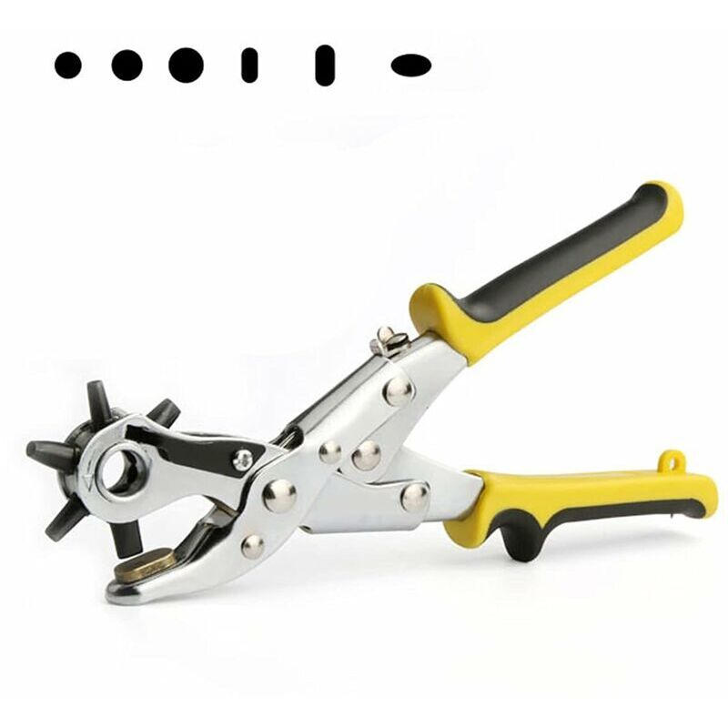 Lederlocher, Mit Messingbasis, Revolverlochzange, Für Gürtel, Stoff, Leder, Karton, Pvc, 6 Lochgrößen 3,5 Mm, 4 Mm, 4,5 Mm, 7×3 Mm, 8×3,5 Mm, 6×4,5 Mm