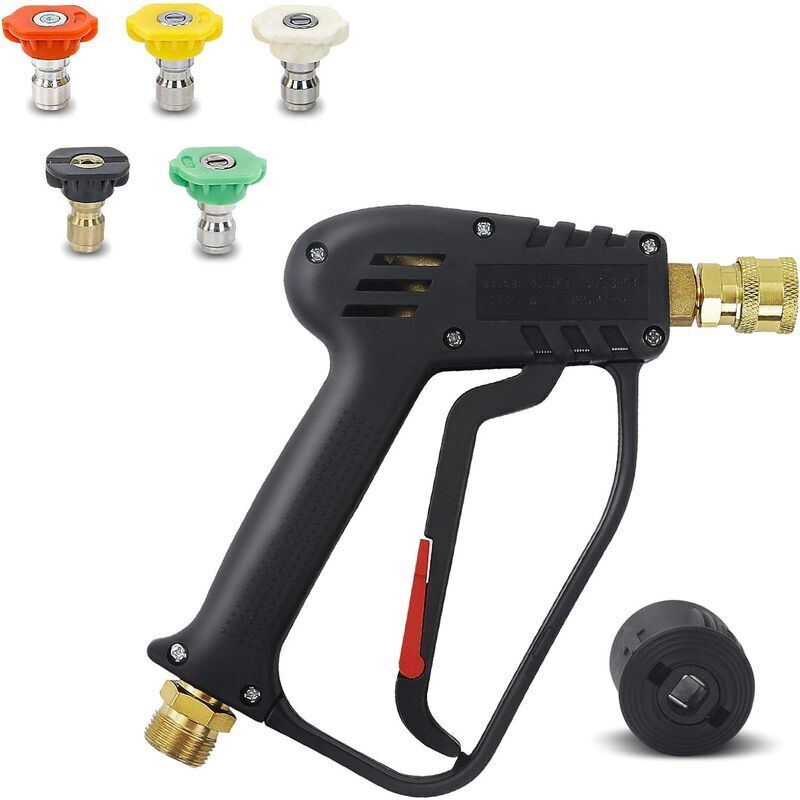 Hochdruckreiniger-pistole, 4000 Psi, M22-anschluss (14 Mm) Und Karcher-schnellanschluss Mit 5 Wasserstrahldüsen-aufsätzen Für Die Autowäsche